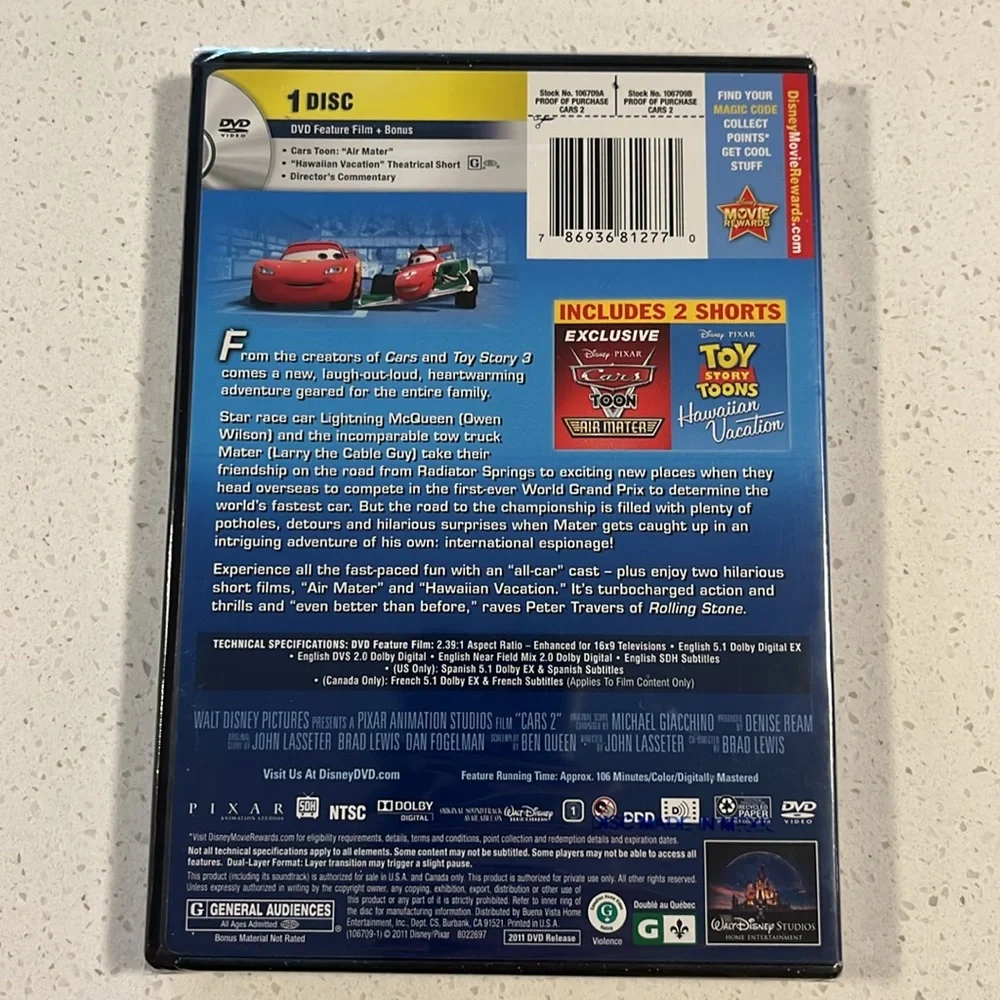 Cars 2 DVD